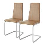 Chaises cantilever Carrarang - Lot de 2 Imitation cuir - Marron