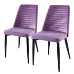 Gestoffeerde stoel Nanutarra (set van 2) fluweel/gepoedercoat staal - Roze