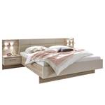 Struttura letto Gien (3) Illuminazione inclusa - Effetto rovere Sanremo / Champagne