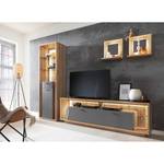Ensemble meubles TV Laxou I (4 éléments) Gris mat / Imitation planches de chêne