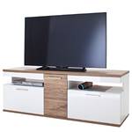 Tv-meubel Sonya I hoogglans wit/eikenhouten look