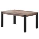 Table Emile Imitation chêne / Noir - Largeur : 160 cm