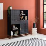 Highboard Bursa Mango massiv - Schwarz / Gold