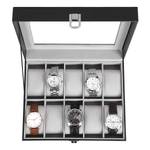 Horlogebox Bradford II kunstleer/fluweel - zwart/grijs