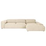 Ecksofa Lordelo 3-Sitzer mit Longchair Cordstoff Licia: Beige - Longchair davorstehend rechts