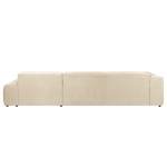 Ecksofa Lordelo 3-Sitzer mit Longchair Cordstoff Licia: Beige - Longchair davorstehend rechts