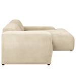 Hoekbank Lordelo met chaise longue Corduroy Licia: Beige - Longchair vooraanzicht rechts