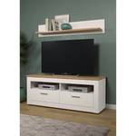 Tv-meubel Shade witte pijnboomhouten look/Artisan eikenhouten look