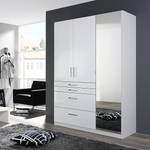 Armoire à portes battantes Homburg I Blanc alpin brillant - Largeur : 136 cm - Avec portes miroir