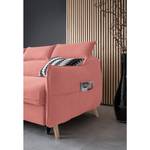 Ecksofa Huesca mit Longchair Samt Mohini: Babyrosa - Longchair davorstehend links