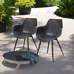 Chaises de jardin Pero - Lot de 2 Aluminium / Polypropylène - Noir