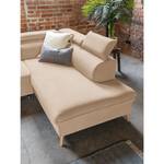 Zithoek Huesca Velours Mohini: Beige - Longchair vooraanzicht links/Ottomaan rechts