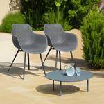 Chaises de jardin Pero - Lot de 2 Aluminium / Polypropylène - Gris