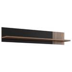 Wandboard Tooma Hochglanz Schwarz / Walnuss Dekor