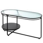 Salontafel Leeds glas/metaal - zwart