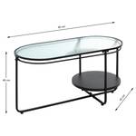 Salontafel Leeds glas/metaal - zwart