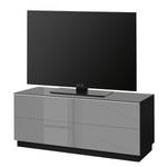 Meuble TV Habas II Verre - Gris / Noir - Largeur : 120 cm