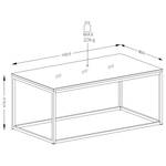 Salontafel Habas glas/metaal - Grijs/zwart