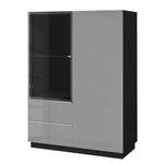 Highboard Habas Glas - Grau / Schwarz