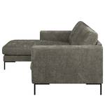 Ecksofa Luton mit Longchair Chenille Alita: Grau