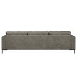 Ecksofa Luton mit Longchair Chenille Alita: Grau