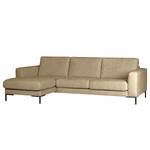 Ecksofa Luton mit Longchair Webstoff Enola: Beige