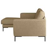 Ecksofa Luton mit Longchair Webstoff Enola: Beige