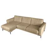 Hoekbank Luton met chaise longue Geweven stof Enola: Beige