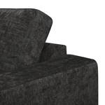 Ecksofa Luton mit Ottomane Chenille Alita: Anthrazit - Ottomane davorstehend links