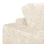 Ecksofa Luton mit Ottomane Chenille Alita: Creme - Ottomane davorstehend rechts