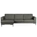 Hoekbank Luton met chaise longue Geweven stof Enola: Grijs