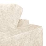 Ecksofa Luton mit Ottomane Chenille Alita: Creme - Ottomane davorstehend links