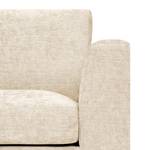 Ecksofa Luton mit Ottomane Chenille Alita: Creme - Ottomane davorstehend links