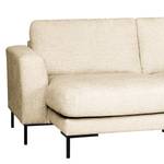 Wohnlandschaft Luton Webstoff Enola: Pearl - Longchair davorstehend links / Ottomane rechts