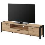 Tv-meubel Margaret River Grandson eikenhouten look/mat zwart - Breedte: 210 cm