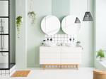 Set di 3 mobili da bagno LINDHOLM C Rovere parzialmente massello - Bianco