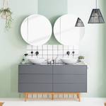 Set di 3 mobili da bagno LINDHOLM C Rovere parzialmente massello - Grigio