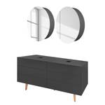 Set di 3 mobili da bagno LINDHOLM C Rovere parzialmente massello - Grigio