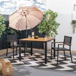 Tavolo da giardino DALY Acacia massello / Alluminio - Marrone / Nero - 100 x 100 cm