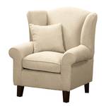 Oorfauteuil Colmar Bouclé Stof Nola: Beige - Met hocker