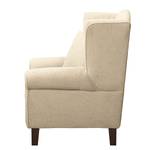 Oorfauteuil Colmar Bouclé Stof Nola: Beige - Met hocker