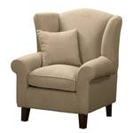 Oorfauteuil Colmar Bouclé Stof Nola: Cappuccino - Met hocker