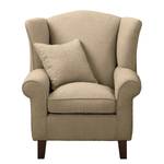 Oorfauteuil Colmar Bouclé Stof Nola: Cappuccino - Met hocker