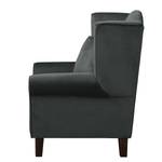 Oorfauteuil Colmar Velours Vaia: Donkergrijs - Met hocker