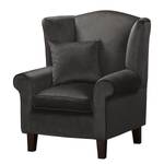 Oorfauteuil Colmar Velours Ravi: Grijs - Met hocker