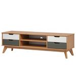 Tv-meubel Scandik II massief grenenhout - grenenhout wit/grijs
