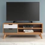 Tv-meubel Scandik I massief grenenhout - grenenhout wit/grijs
