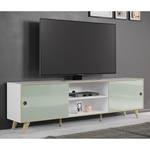Tv-meubel Adelaide II hoogglans wit/hoogglans mintgroen
