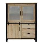 Vitrine en bois massif BROOKSBY Marron - Métal - Bois massif - 120 x 150 x 42 cm