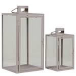 Set di 2 lanterne Kumla Beige - Beige / Grigio